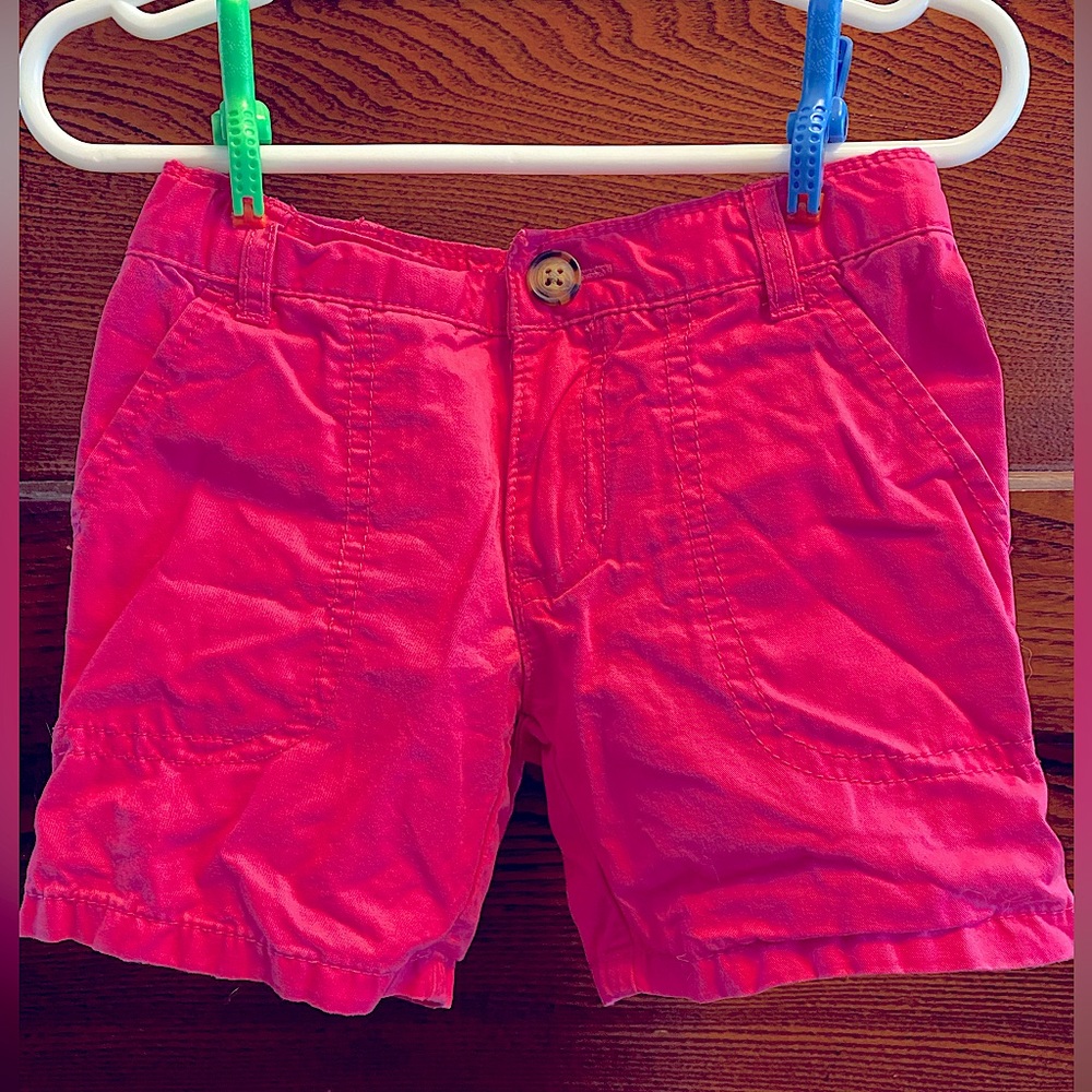 Carter’s adjustable-waist cotton shorts, size 3T, Like New, 100% cotton, pink
